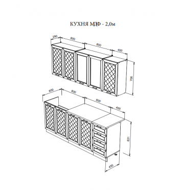 Кухня Агава 2м в Тогучине - mebel154.com