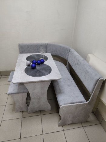 Кухонный уголок Миссия V велюр (цемент) в Тогучине - mebel154.com