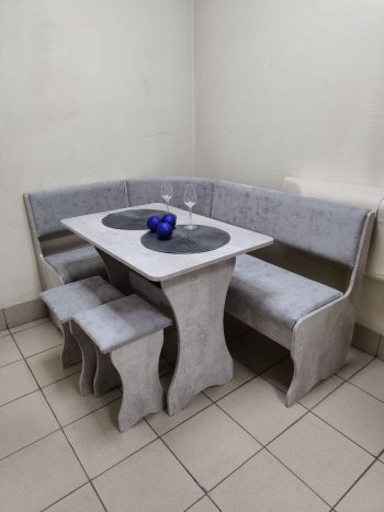 Кухонный уголок Миссия V велюр (цемент) в Тогучине - mebel154.com