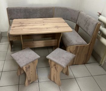 Кухонный уголок Миссия V велюр (дуб вотан) в Тогучине - mebel154.com