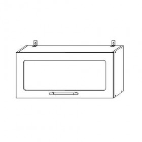 Капри ВПГС 800 шкаф верхний горизонтальный со стеклом в Тогучине - mebel154.com