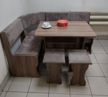 Кухонный уголок Миссия  V велюр(коричневый) в Тогучине - mebel154.com