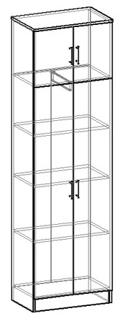 Машенька шкаф двухстворчатый комбинированный в Тогучине - mebel154.com