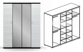 Шкаф 4-х дверный Гретта СБ-207 в Тогучине - mebel154.com