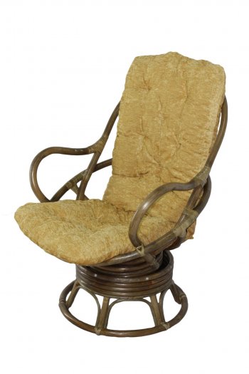Кресло-качалка Swivel Rocker (Ротанг №6, ткань Mulan 152) в Тогучине - mebel154.com